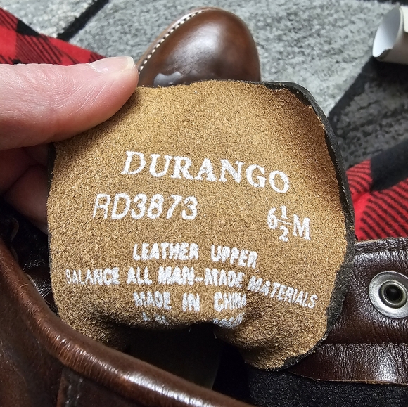 Ladies Durango Leather Lace Up Kiltie Western Boots Brand New Size 6.5 Medium - Picture 7 of 7